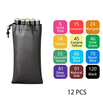 24/36/48/60/80/120/168/262 Colors Alcohol Drawing Markers Dual Tip Permanent Art Sketch Markers for Illustration School Supplied